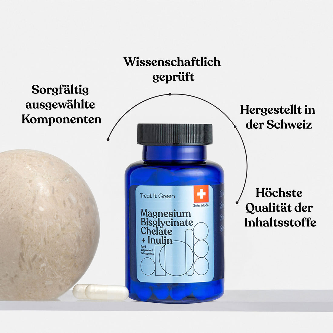 Magnesiumbisglycinat-Chelat + Inulin (60 Kapseln)