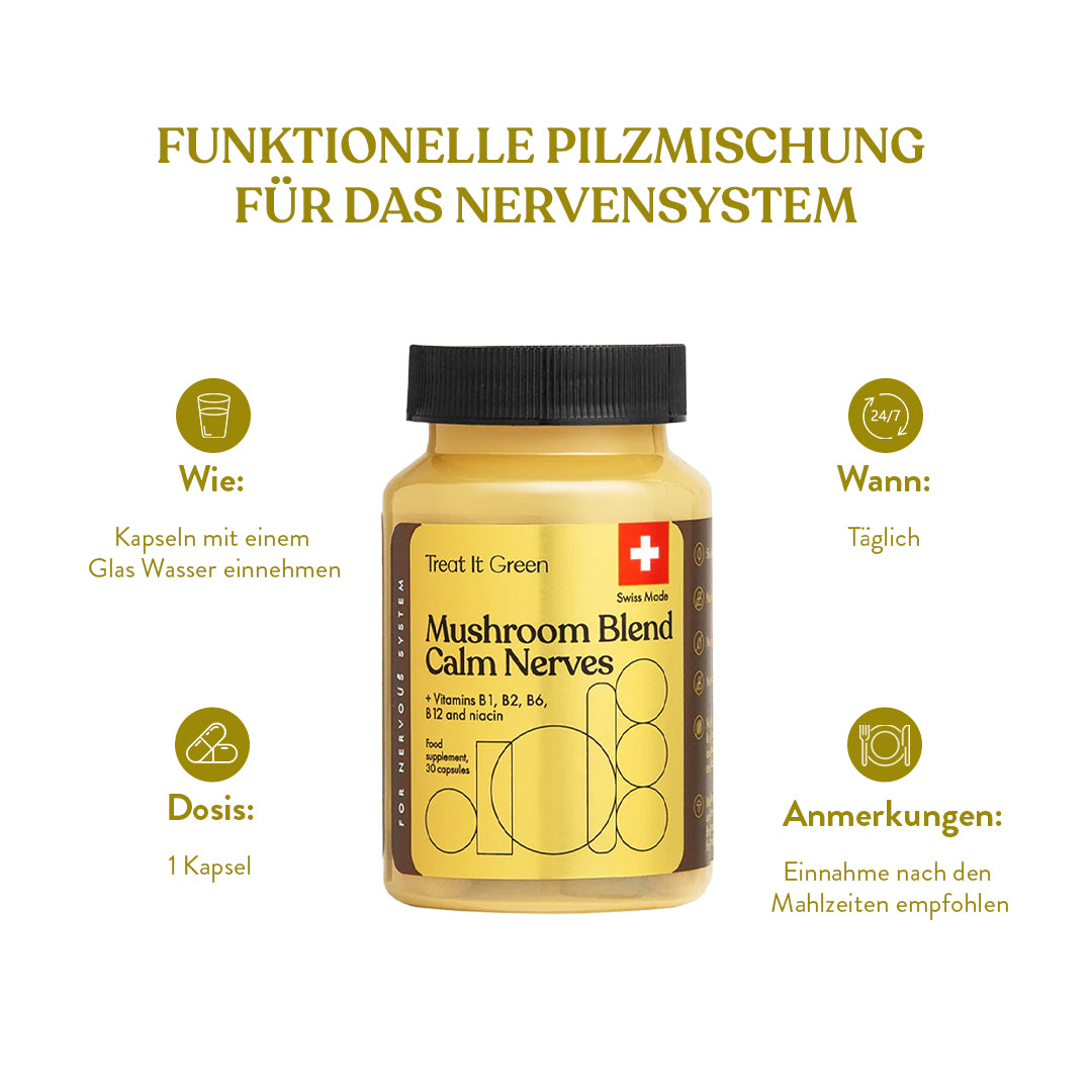 Vitalpilzmischung zur Beruhigung der Nerven (30 Kapseln)