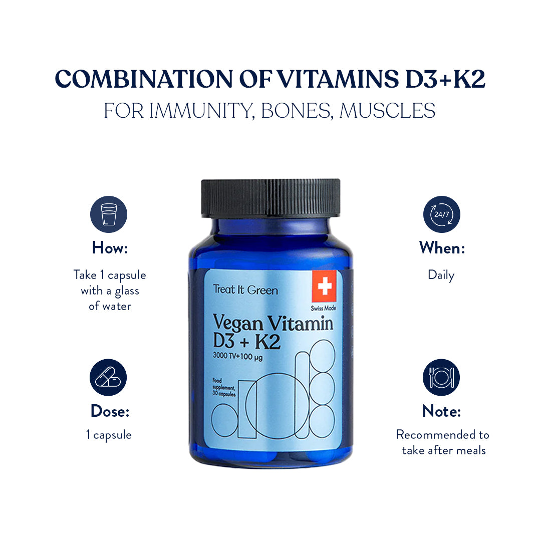 Vegan Vitamin D3 + K2 (30 Kapseln)