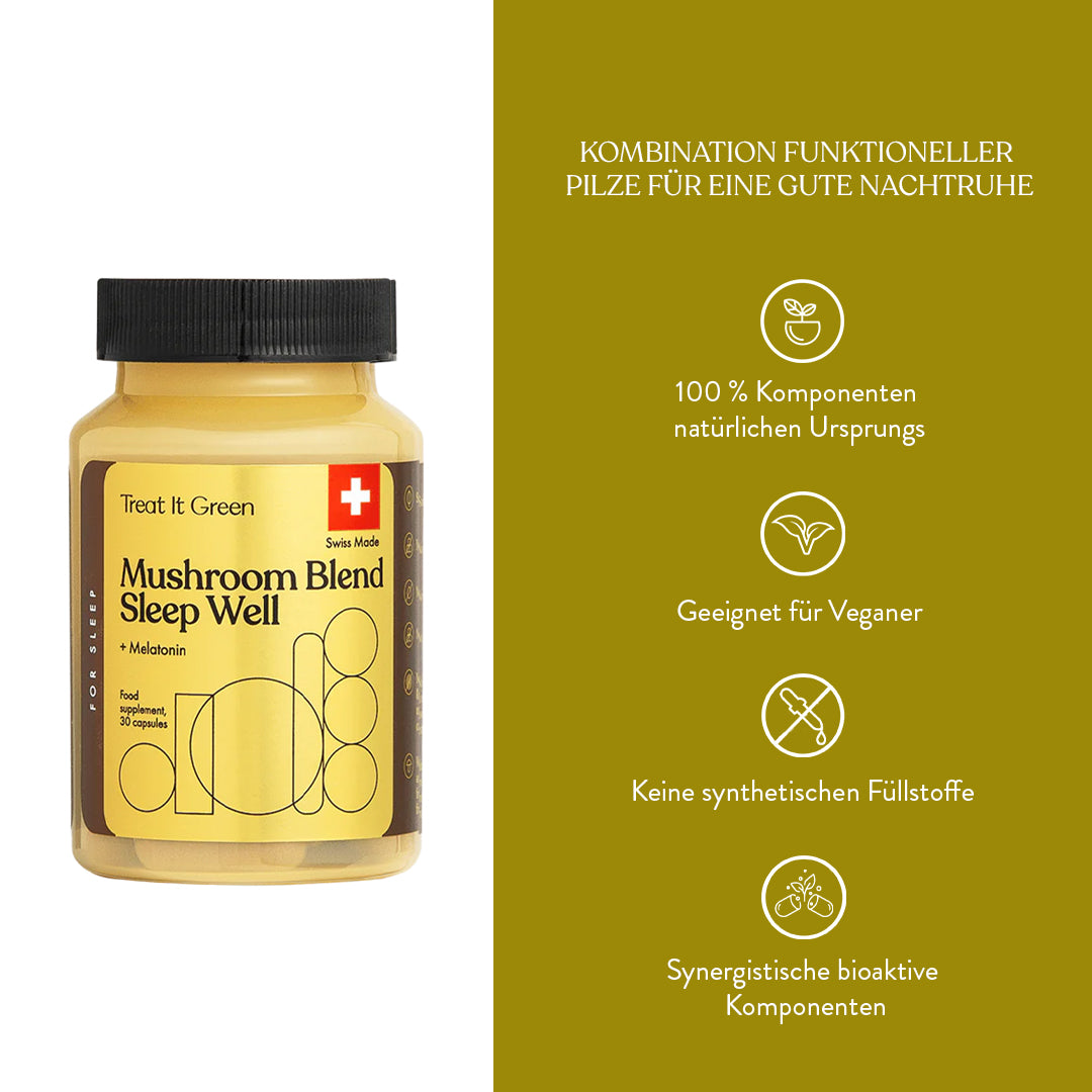 Vitalpilzmischung Sleep Well + Melatonin (30 Kapseln)