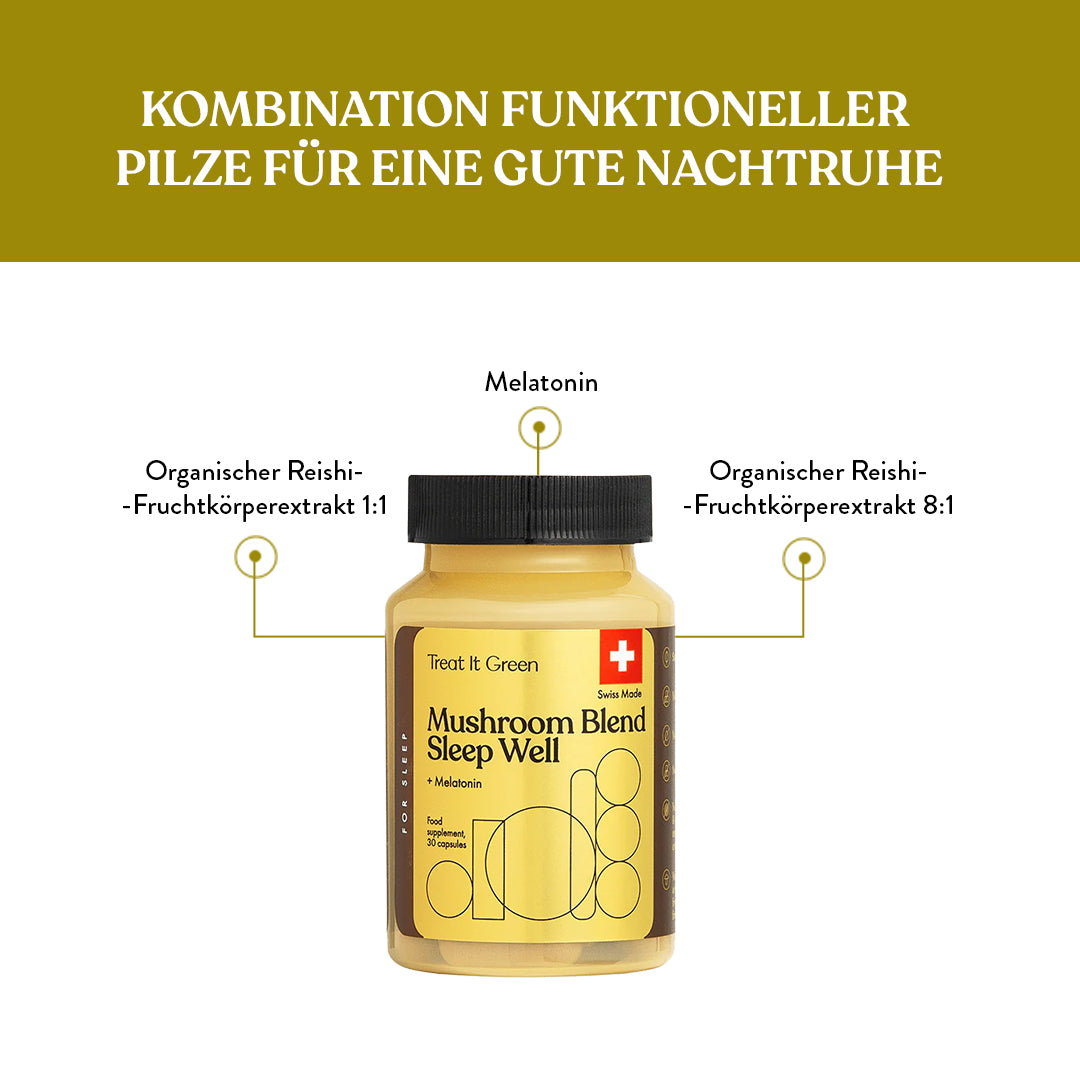 Vitalpilzmischung Sleep Well + Melatonin (30 Kapseln)