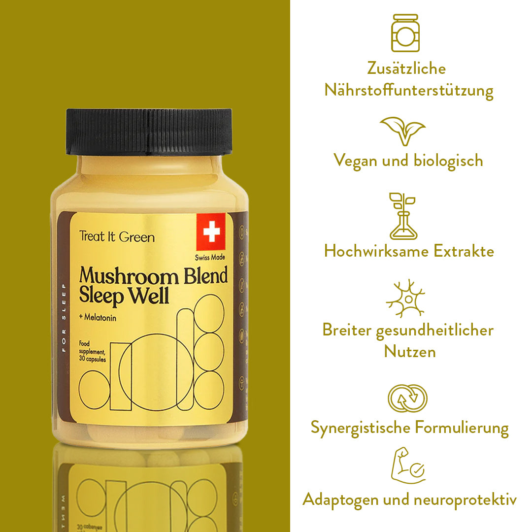 Vitalpilzmischung Sleep Well + Melatonin (30 Kapseln)