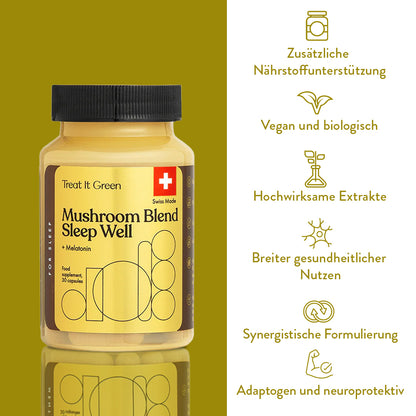 Vitalpilzmischung Sleep Well + Melatonin (30 Kapseln)