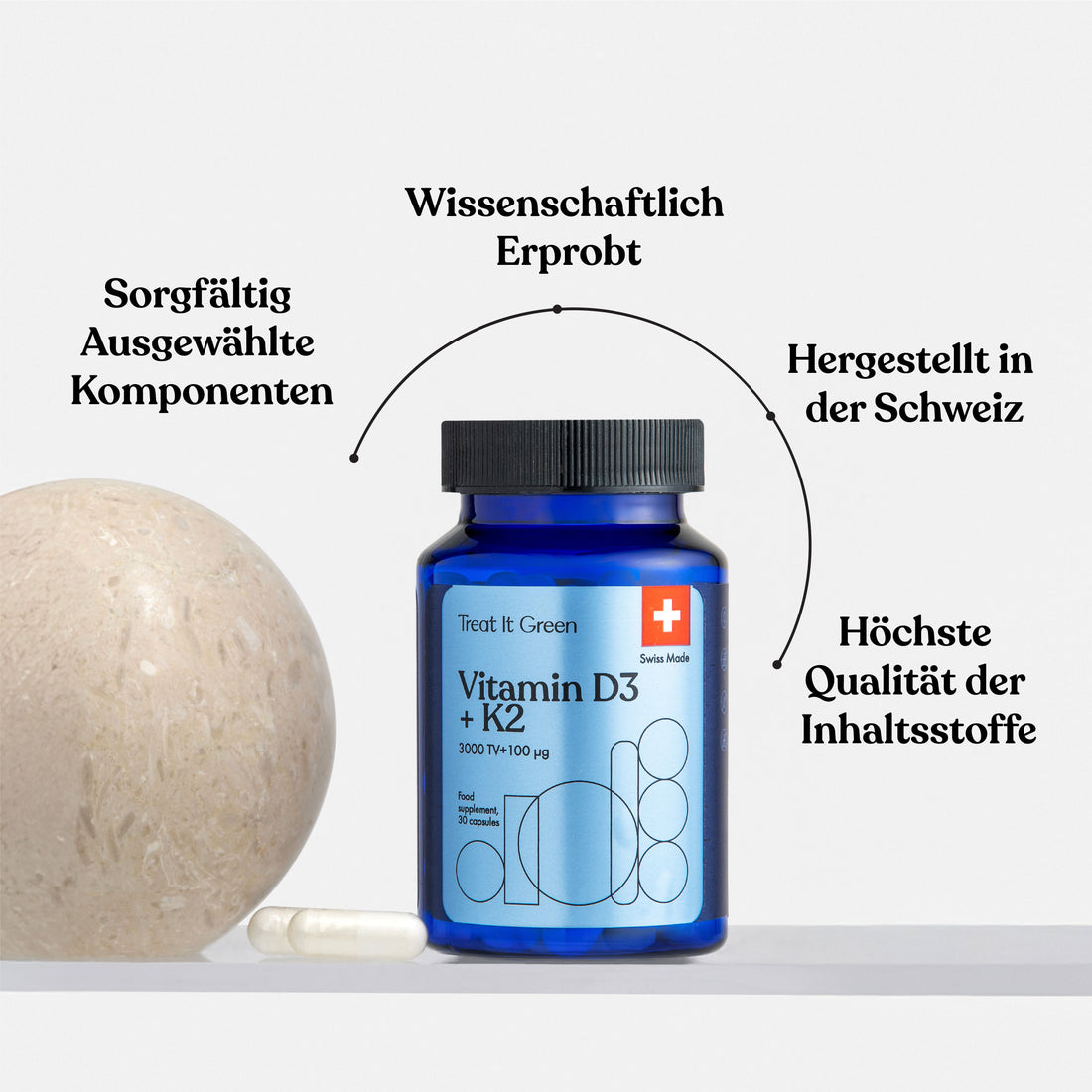 Vitamin D3 + K2 (30 Kapseln)