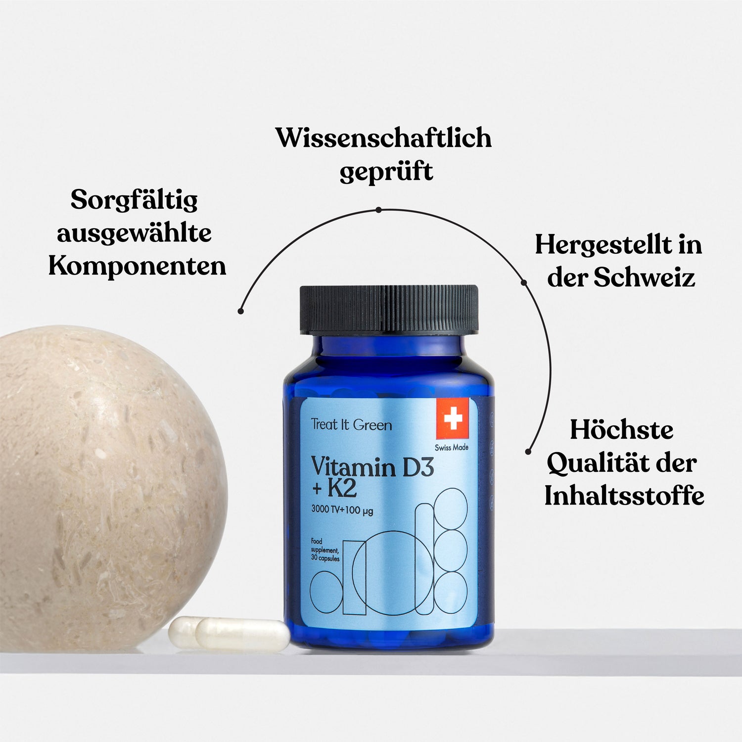 Vitamin D3 + K2 (30 Kapseln)