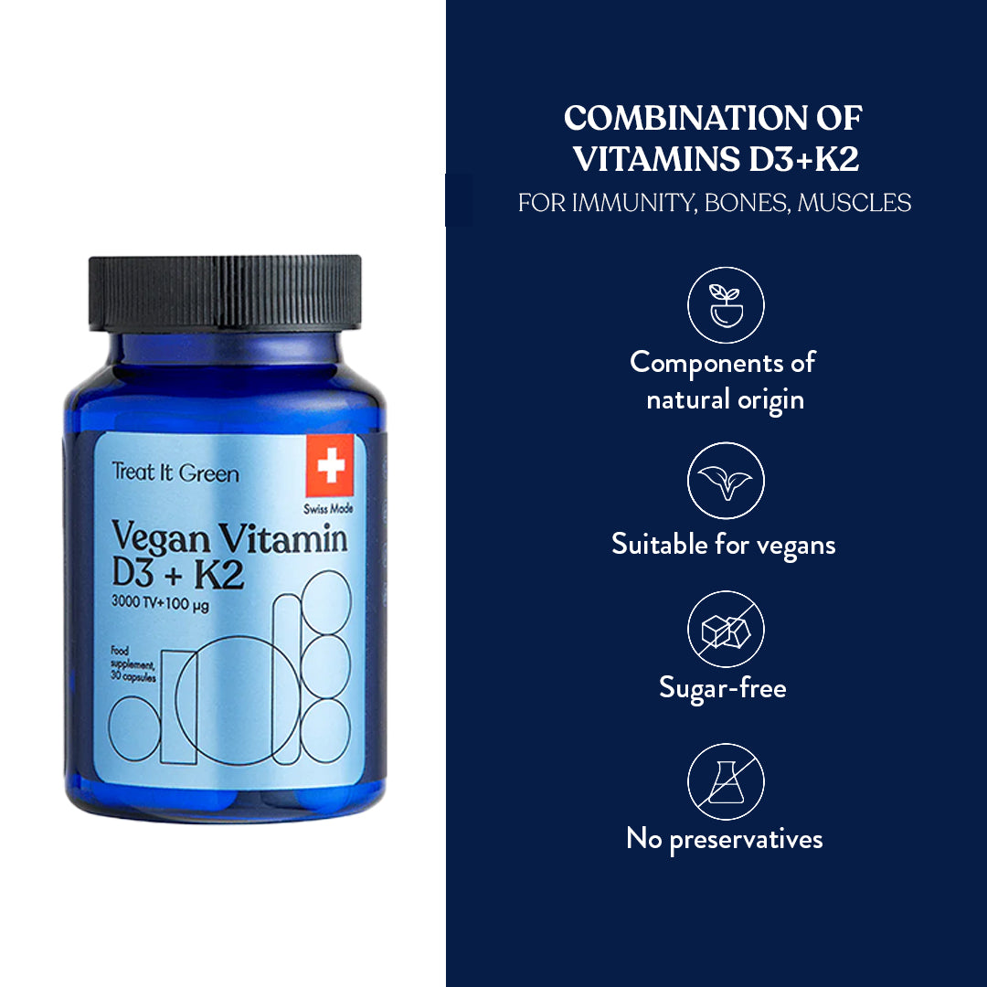 Vegan Vitamin D3 + K2 (30 Kapseln)