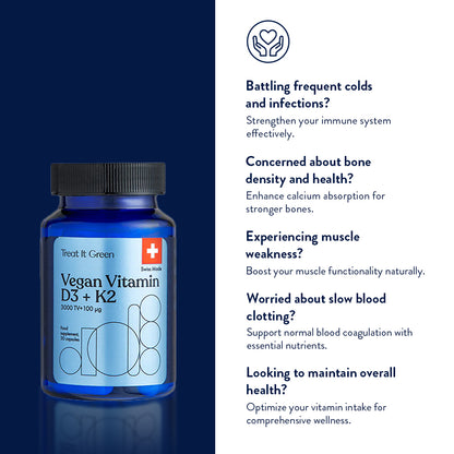 Vegan Vitamin D3 + K2 (30 Kapseln)